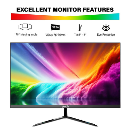 GEONIX 22 Inch Full HD IPS 75Hz 100% sRGB 178° Wide Viewing Angle PC Monitor