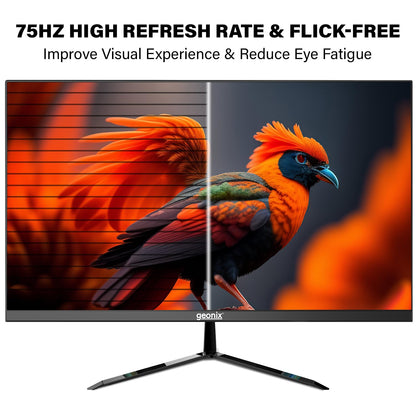 GEONIX 22 Inch Full HD IPS 75Hz 100% sRGB 178° Wide Viewing Angle PC Monitor