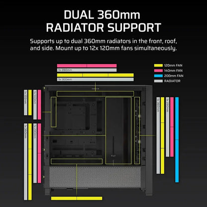 CORSAIR FRAME 4000D RS ARGB Modular High Airflow Mid-Tower PC Case