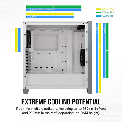 Corsair 4000D AIRFLOW ATX Mid-Tower RGB Cabinet with Tempered Glass and USB-C