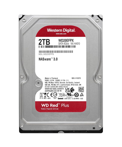 Western Digital WD Red Plus 2TB 3.5" SATA 6Gb/s 5400RPM NAS Internal Hard Disk Drive