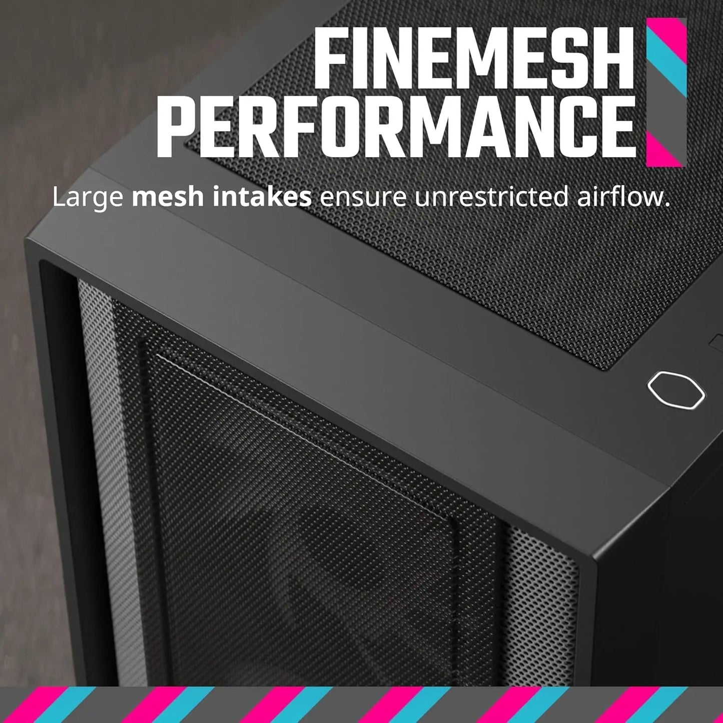 Cooler Master MasterBox 600 ARGB E-ATX Tempered Glass Side Panel Mid Tower Gaming Cabinet - Black