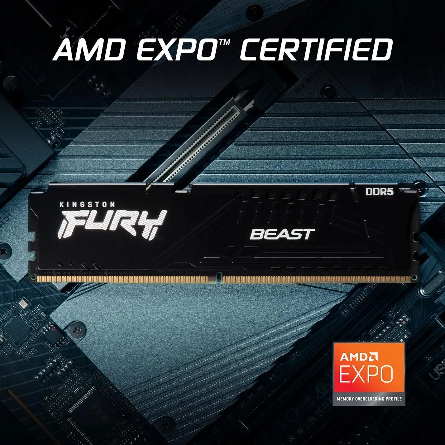 Kingston Fury Beast 32GB DDR5 RAM 6000MHz CL36 Gaming Desktop Memory - Black