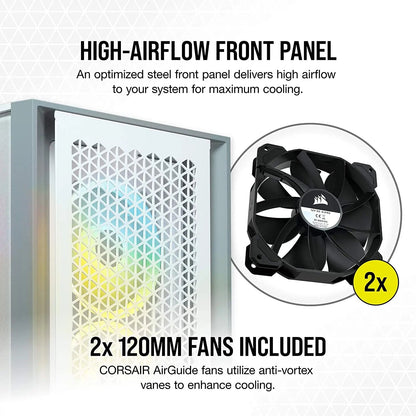Corsair 4000D AIRFLOW ATX Mid-Tower RGB Cabinet with Tempered Glass and USB-C