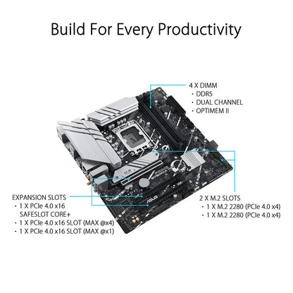 ASUS PRIME B760M-A WIFI CSM Intel LGA 1700 Micro-ATX DDR5 Motherboard