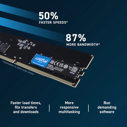 Crucial 16GB DDR5 RAM 4800MHz CL40 Desktop Memory