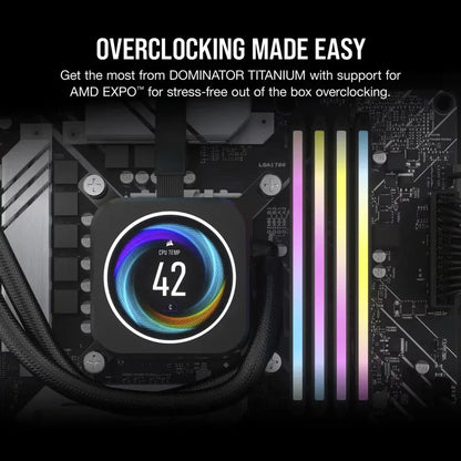 Corsair Dominator Titanium 64GB (2x32GB) DDR5 RAM 6000MHz CL30 Gaming Desktop Memory