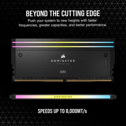 Corsair Dominator Titanium 96GB (2x48GB) DDR5 RAM 6600MHz CL32 Gaming Desktop Memory-Black