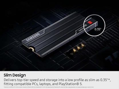 Samsung 9100 Pro 1TB NVMe M.2 2280 Internal Solid State Drive with Heatsink - Black