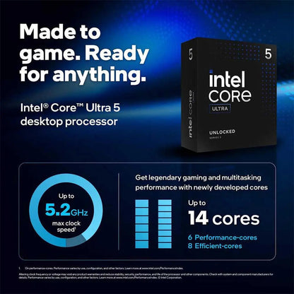 Intel Core Ultra 5 245K 14 Cores 14 Threads 3.6GHz LGA1851 Socket 24MB Cache Desktop Processor