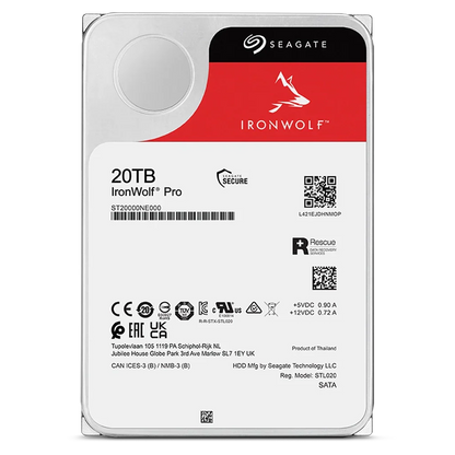 Seagate IronWolf Pro 20TB 3.5" 7200 RPM Enterprise NAS Internal Hard Disk Drive