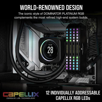 Corsair Dominator Platinum 32GB (2x16GB) DDR5 RAM 7200MHz CL34 RGB Gaming Desktop Memory