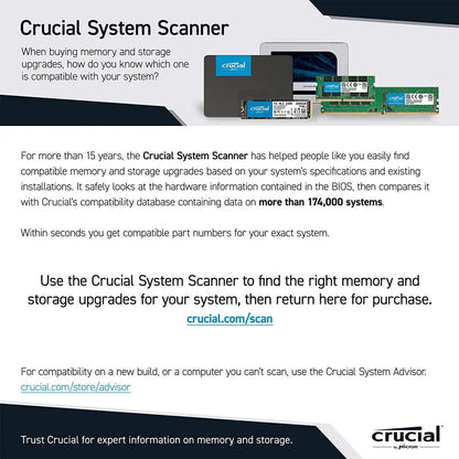 Crucial 16GB DDR4 RAM 3200MHz CL22 UDIMM Desktop Memory