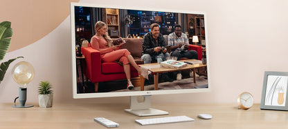 LG MyView 32SR50F-W 32" 60Hz 1080p FHD IPS Panel HDR10 Smart Monitor with Dual Speakers - White