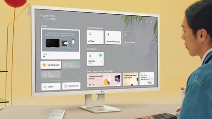 LG MyView 32SR50F-W 32" 60Hz 1080p FHD IPS Panel HDR10 Smart Monitor with Dual Speakers - White